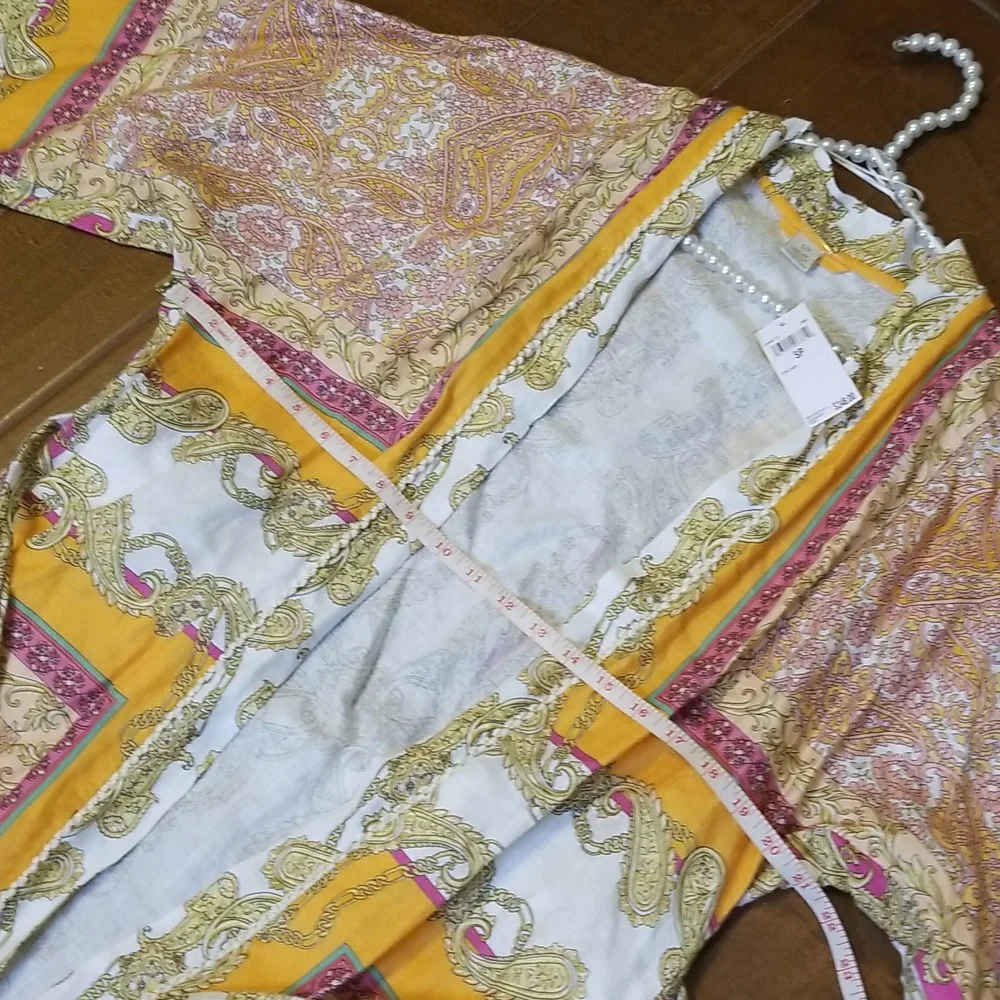 Magaschoni Kimono Paisley Scarf Print 100% Linen NWT - Picture 7 of 12